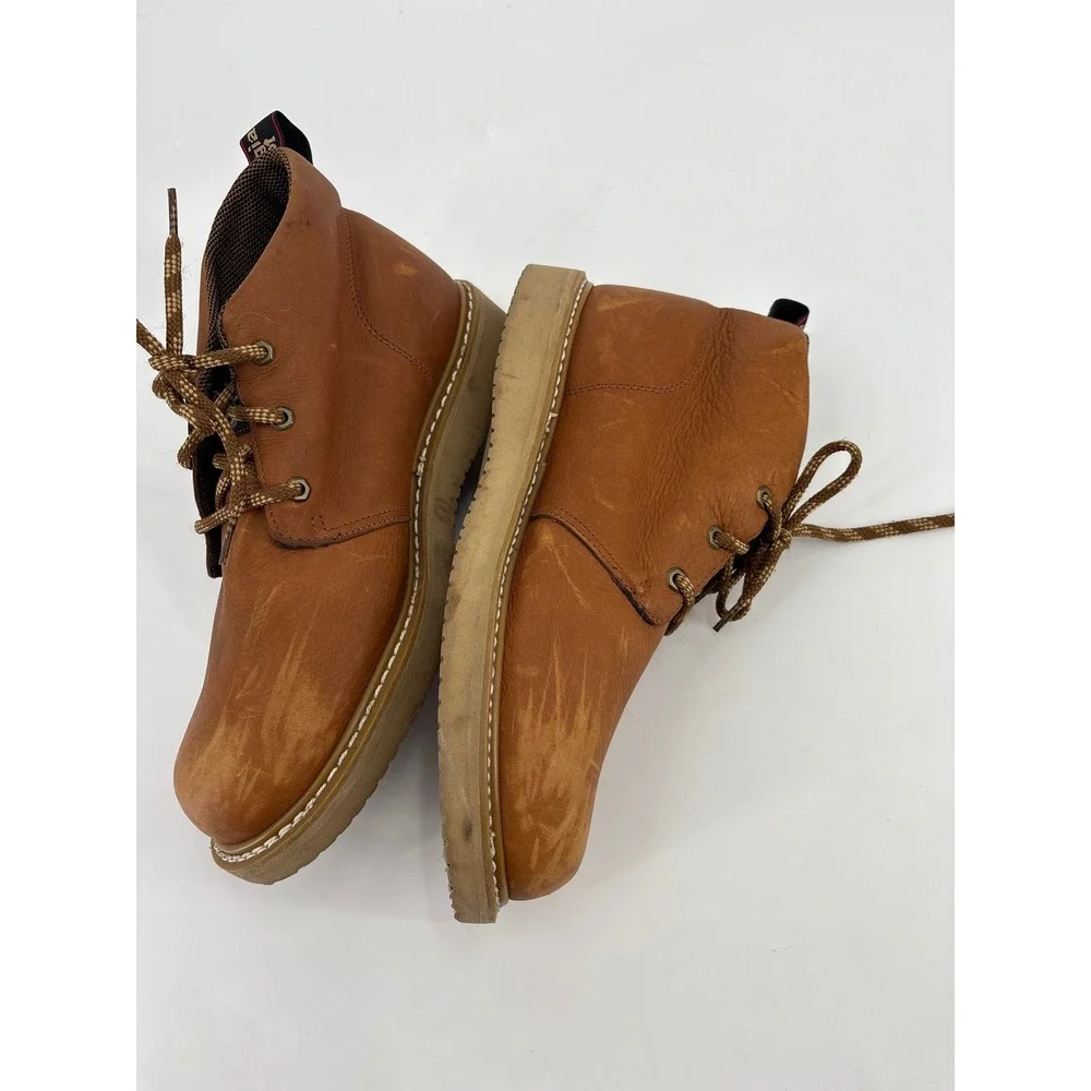 Georgia Boot GB1222 Mens 5 inch Chukka Wedge Brown Leather Work Boots Size 14 W